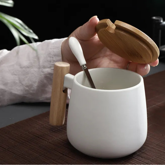 NORDIC WOODEN HANDLE MUG