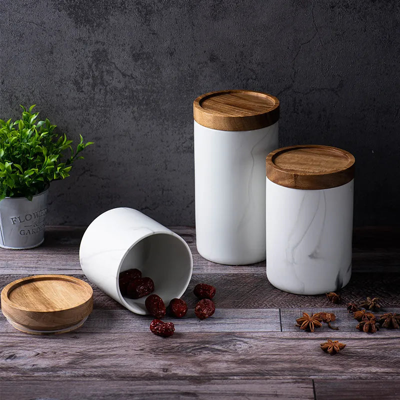 NORDIC MARBLE CANISTER SET