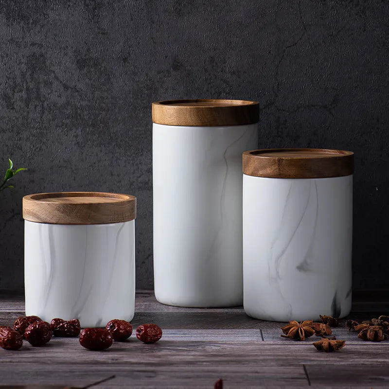 NORDIC MARBLE CANISTER SET