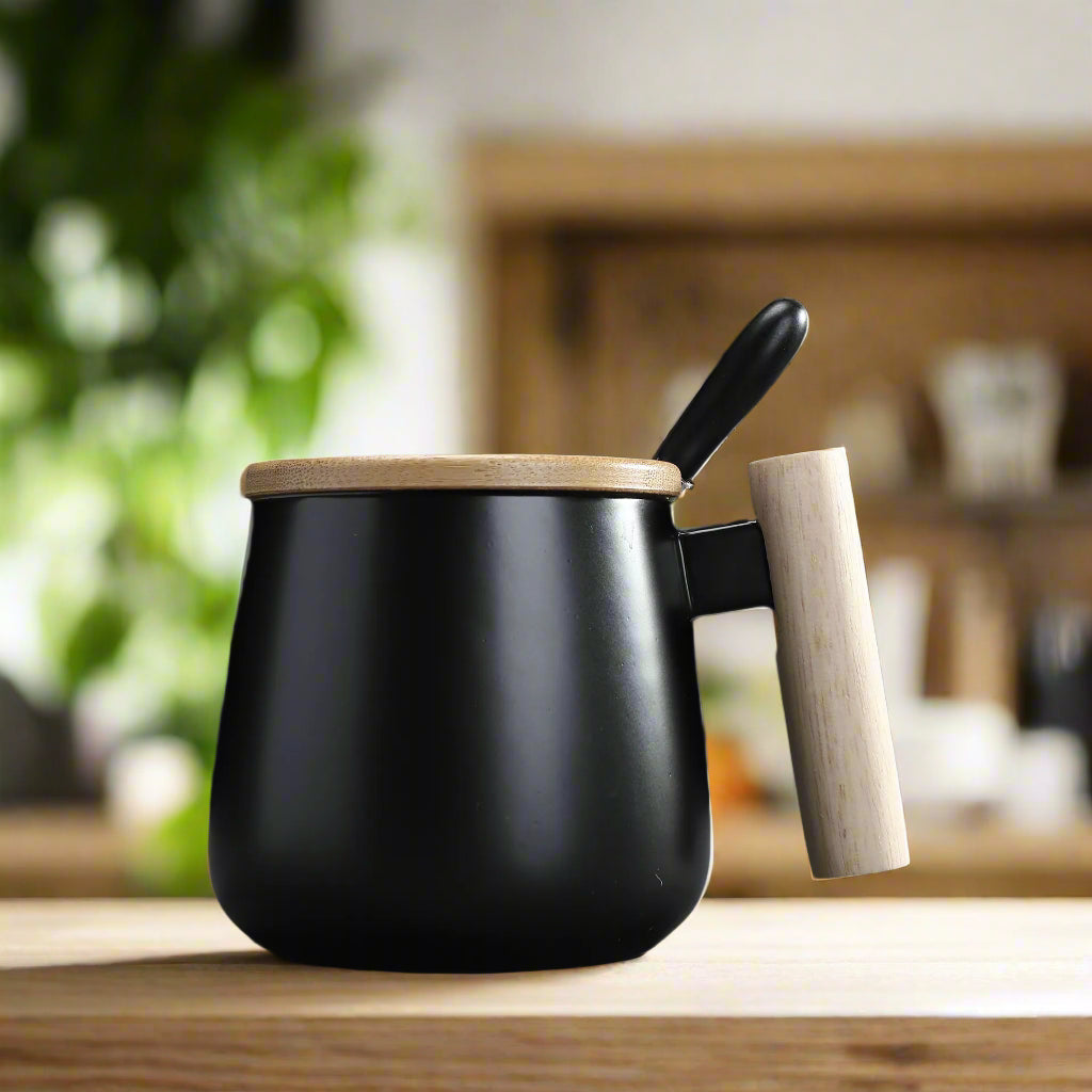 NORDIC WOODEN HANDLE MUG