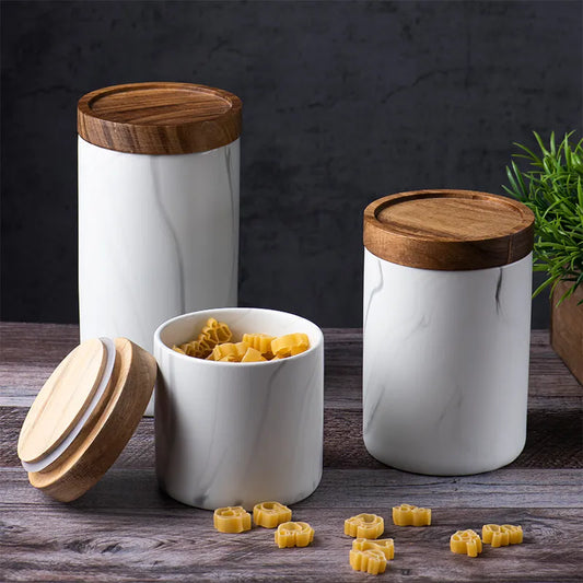 NORDIC MARBLE CANISTER SET