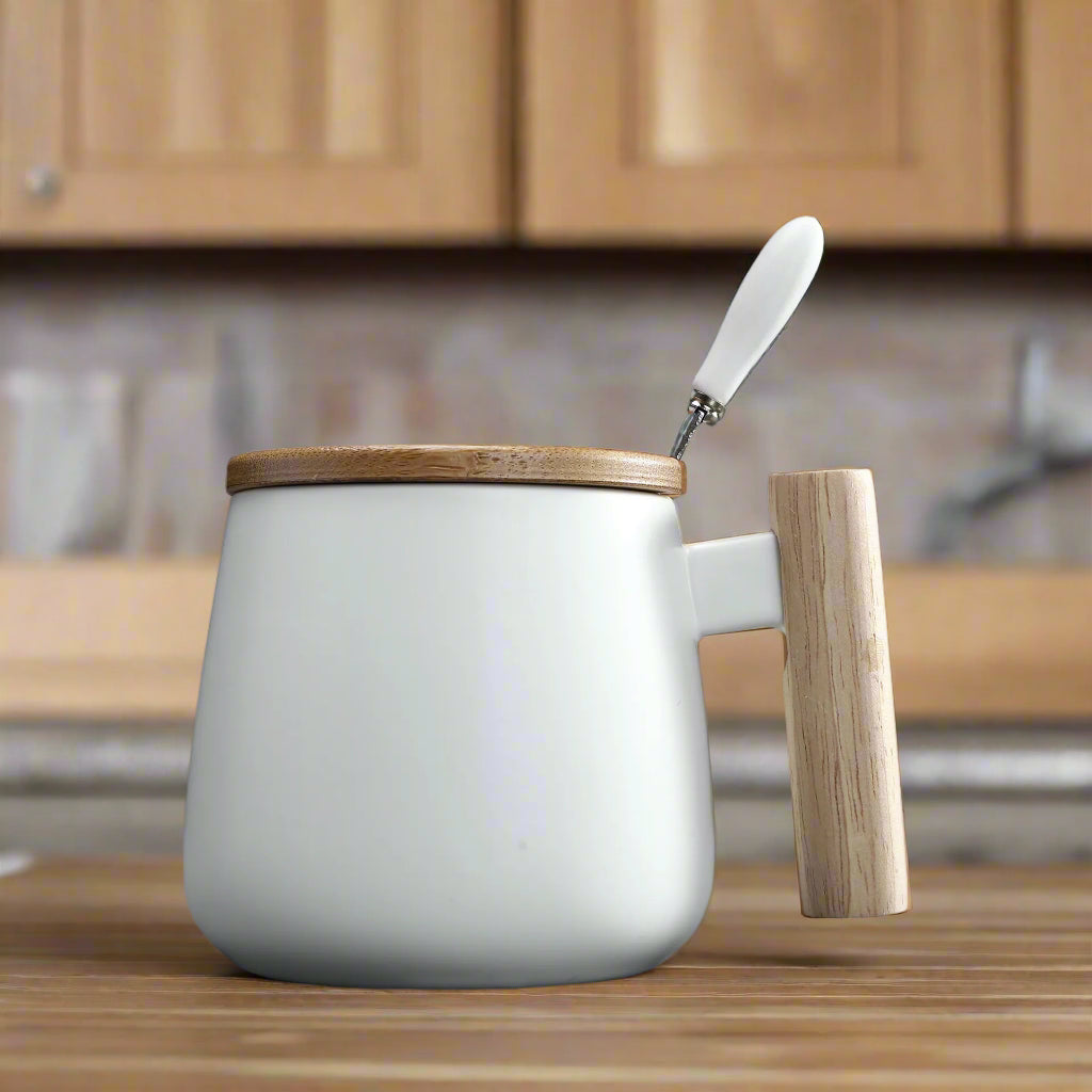 NORDIC WOODEN HANDLE MUG