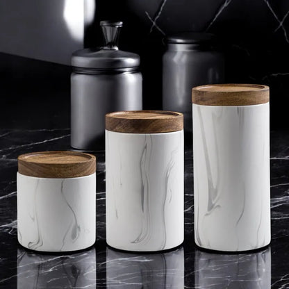 NORDIC MARBLE CANISTER SET