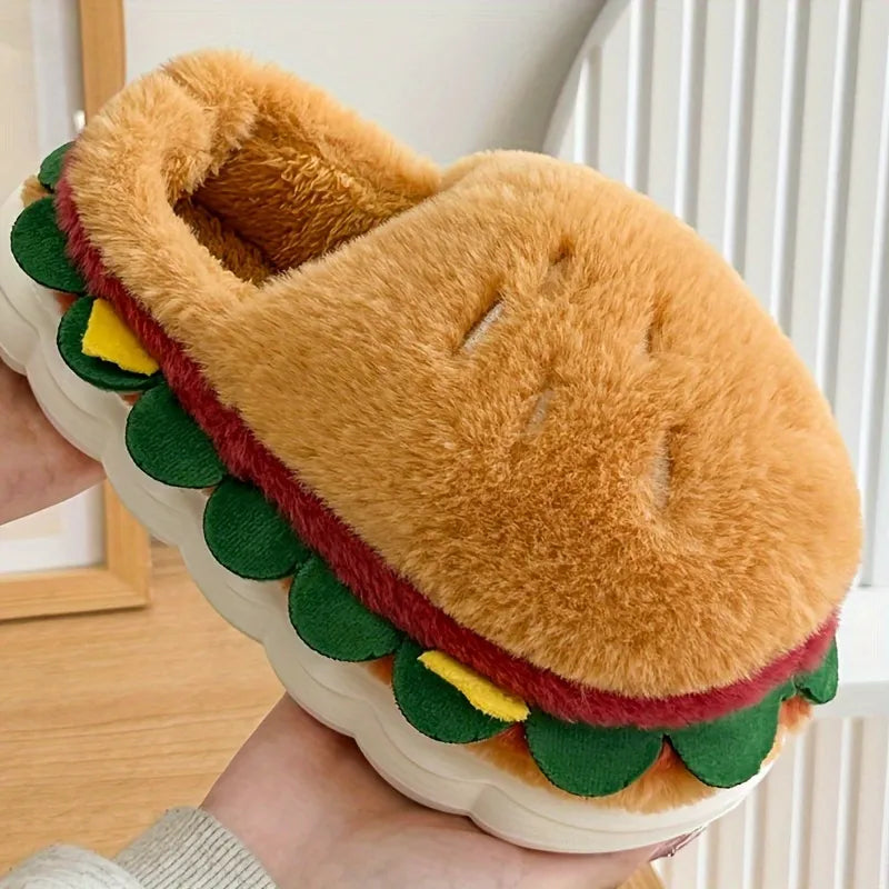 COZY BURGER SLIPPERS