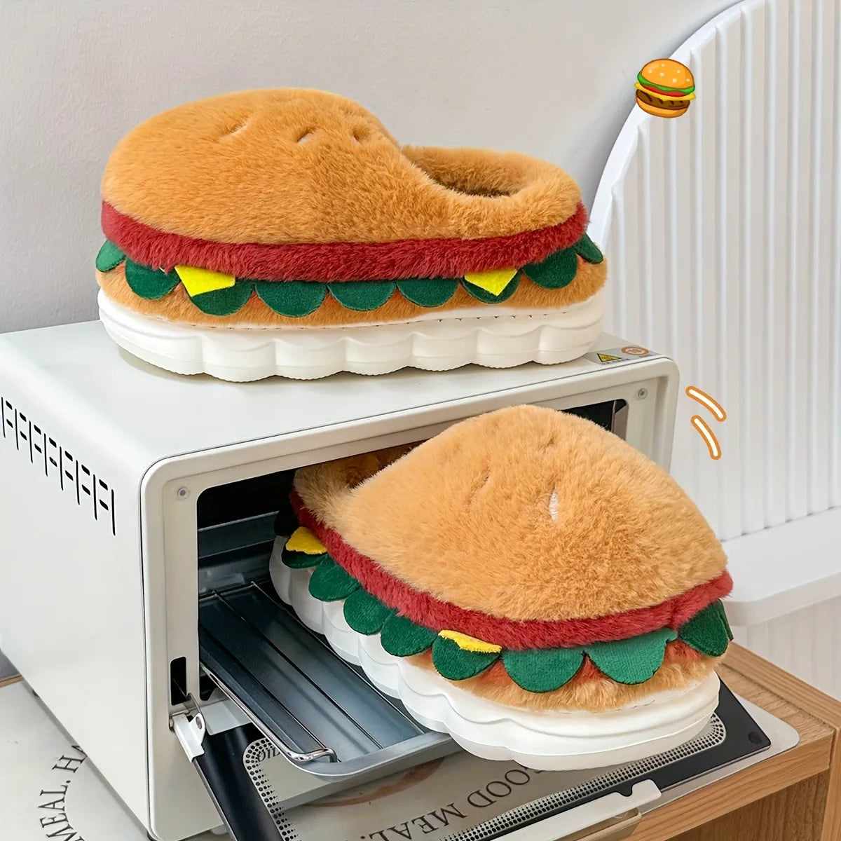 COZY BURGER SLIPPERS