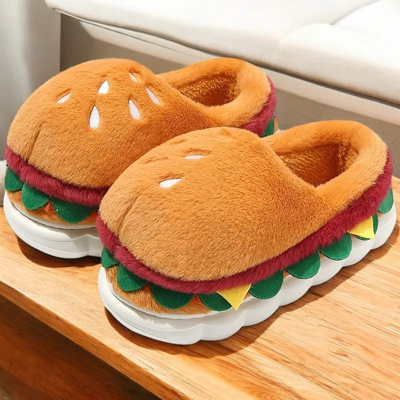 COZY BURGER SLIPPERS